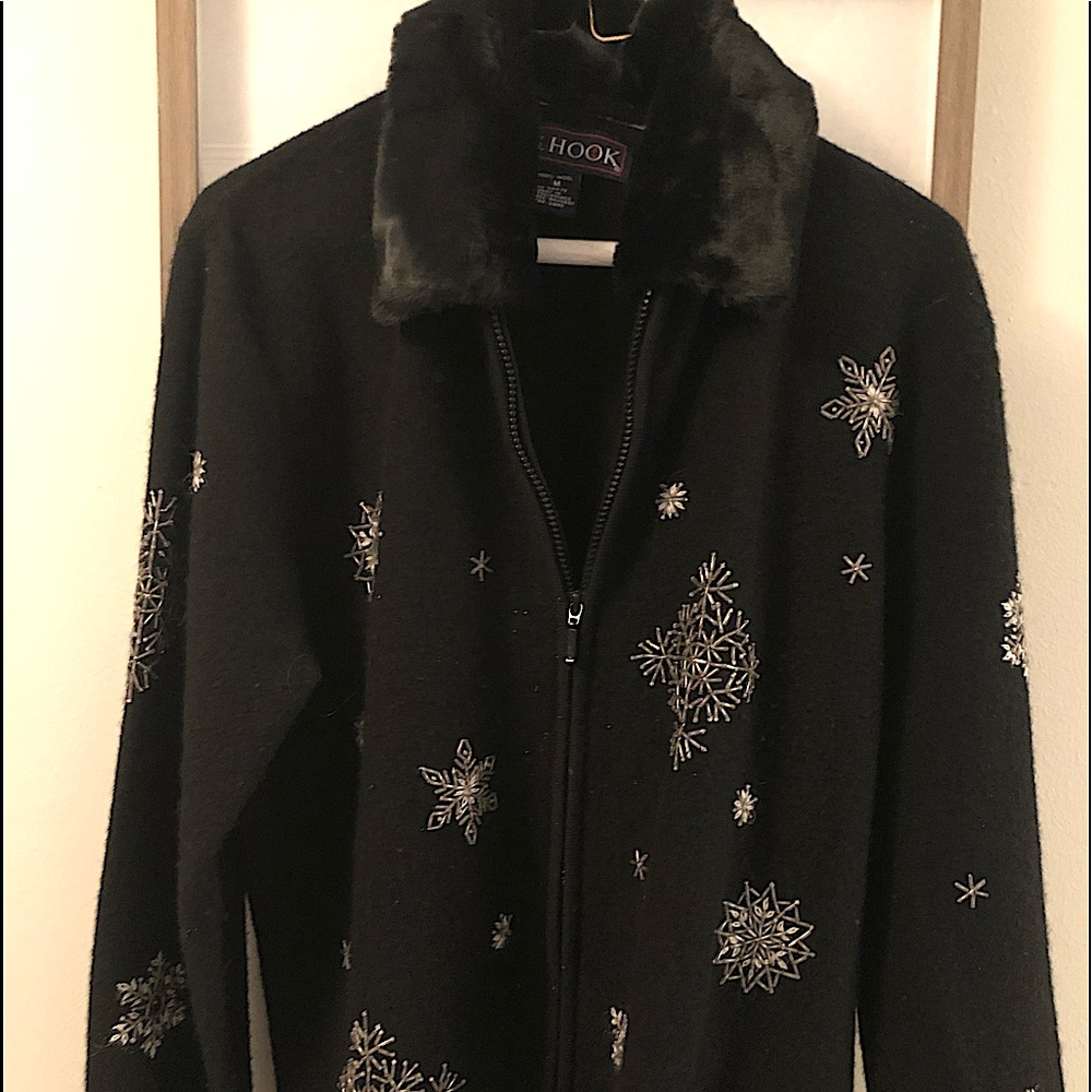J.G.Hook wool sweater jacket with beads